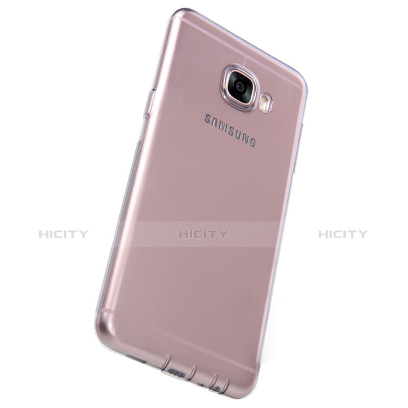 Coque Ultra Fine TPU Souple Transparente T06 pour Samsung Galaxy C7 SM-C7000 Gris Plus