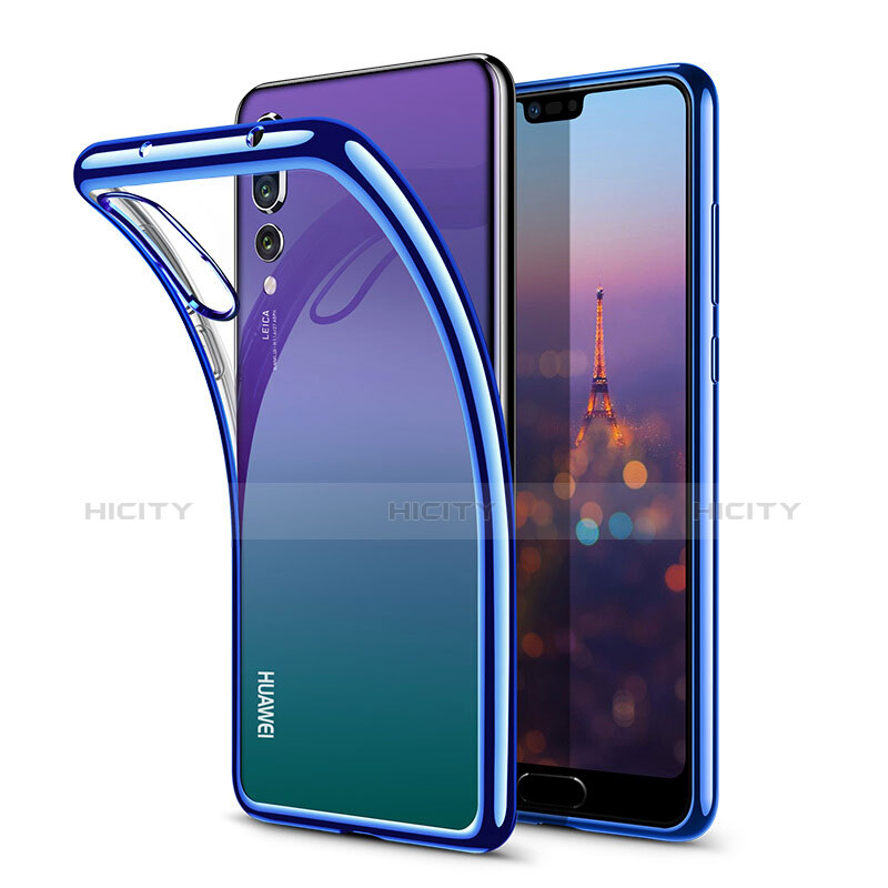 Coque Ultra Fine TPU Souple Transparente T08 pour Huawei P20 Pro Bleu Plus