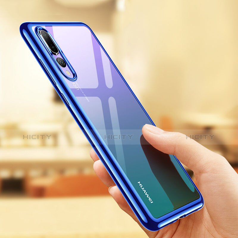 Coque Ultra Fine TPU Souple Transparente T08 pour Huawei P20 Pro Bleu Plus