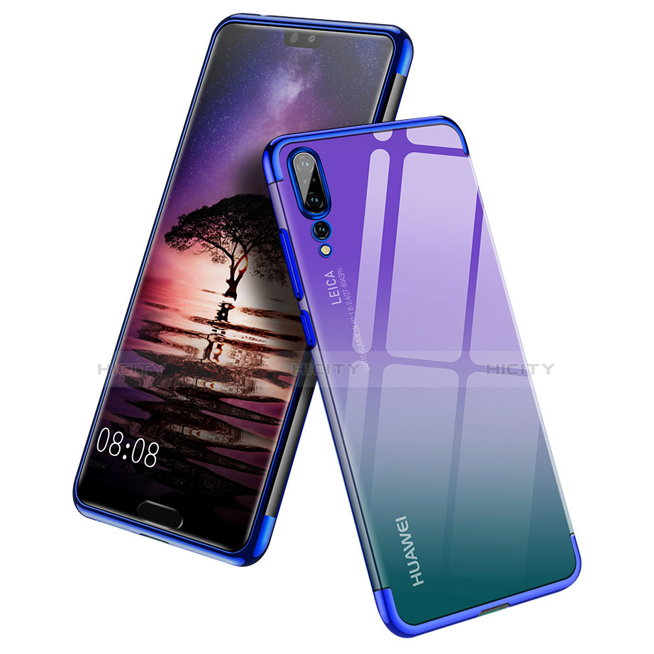 Coque Ultra Fine TPU Souple Transparente T10 pour Huawei P20 Pro Bleu Plus