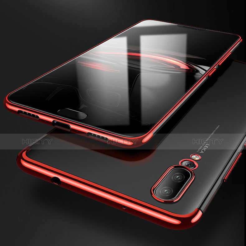 Coque Ultra Fine TPU Souple Transparente T10 pour Huawei P20 Pro Rouge Plus