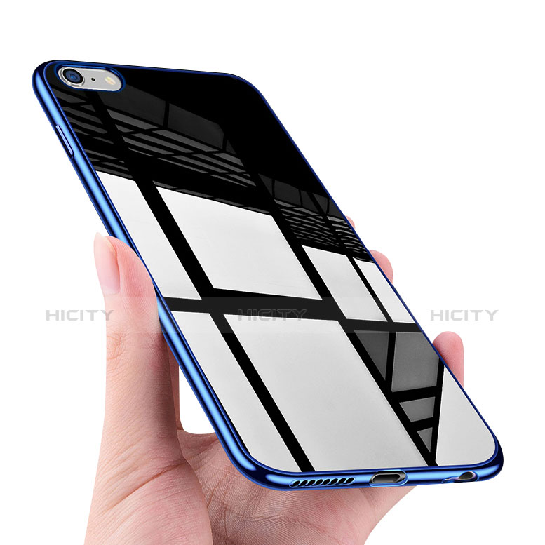 Coque Ultra Fine TPU Souple Transparente T12 pour Apple iPhone 6 Plus Bleu Plus