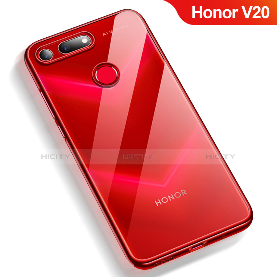 Coque Ultra Fine TPU Souple Transparente T12 pour Huawei Honor V20 Rouge Plus