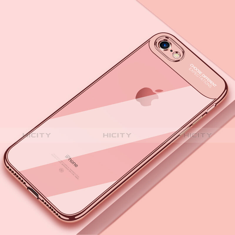 Coque Ultra Fine TPU Souple Transparente T18 pour Apple iPhone 8 Or Rose Plus