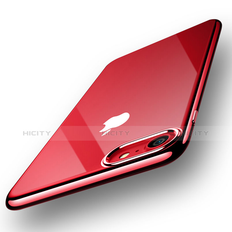 Coque Ultra Fine TPU Souple Transparente T18 pour Apple iPhone 8 Rouge Plus