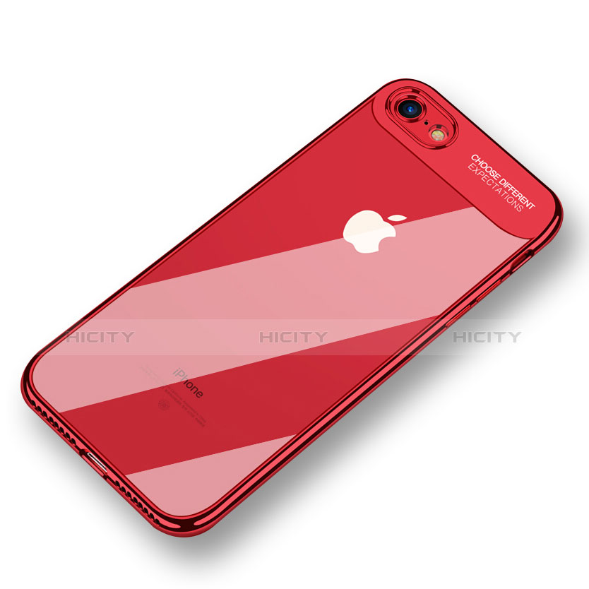 Coque Ultra Fine TPU Souple Transparente T18 pour Apple iPhone 8 Rouge Plus