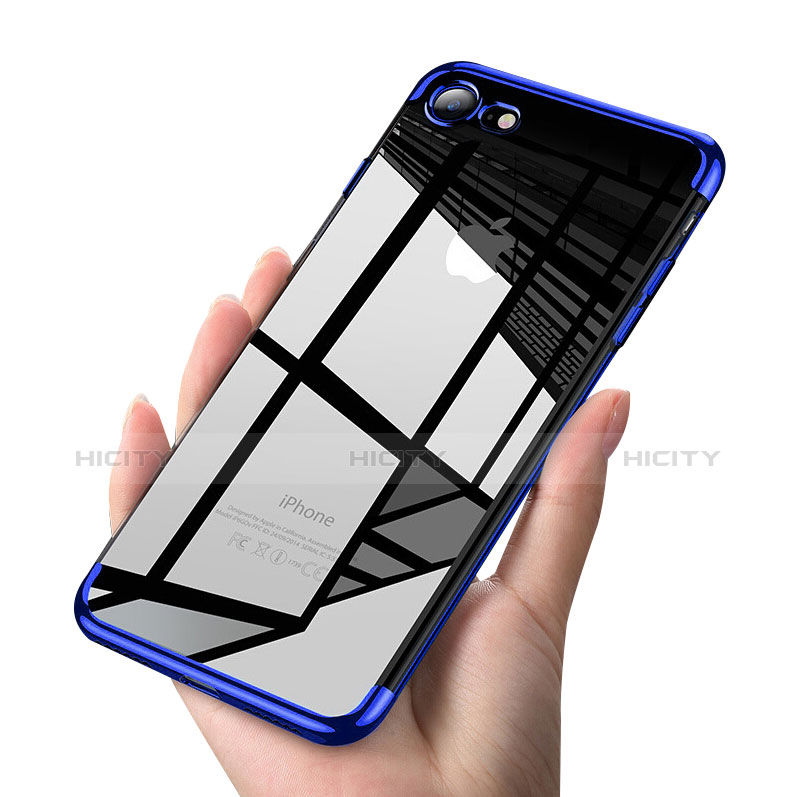 Coque Ultra Fine TPU Souple Transparente T19 pour Apple iPhone 8 Bleu Plus