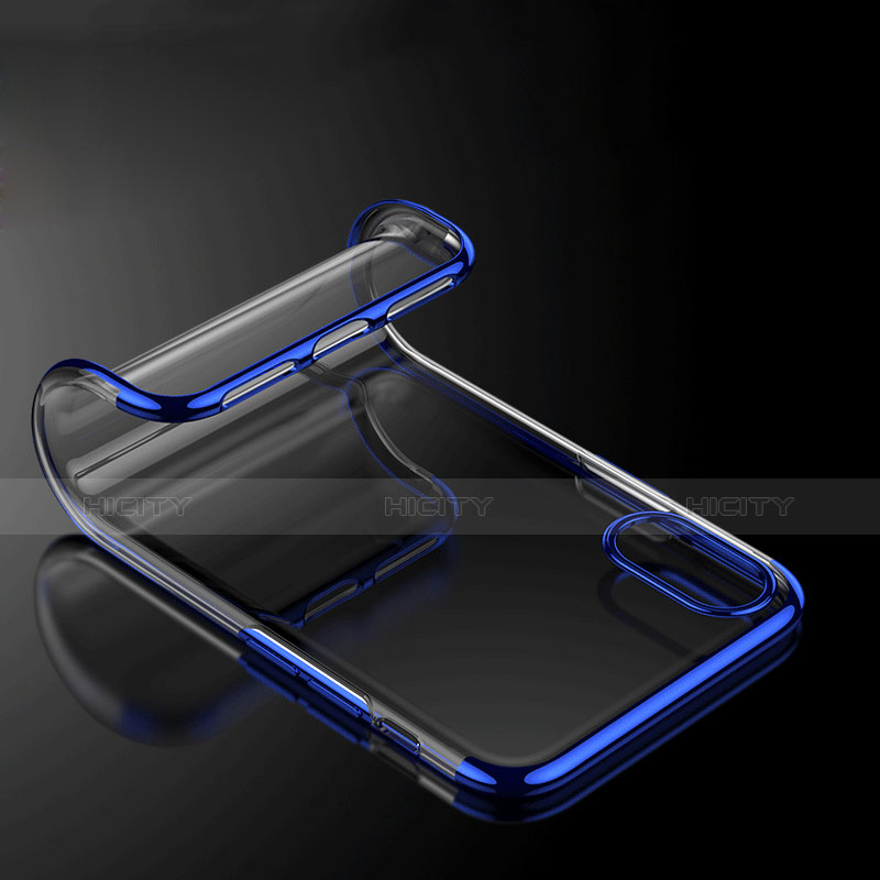 Coque Ultra Fine TPU Souple Transparente V07 pour Apple iPhone X Bleu Plus