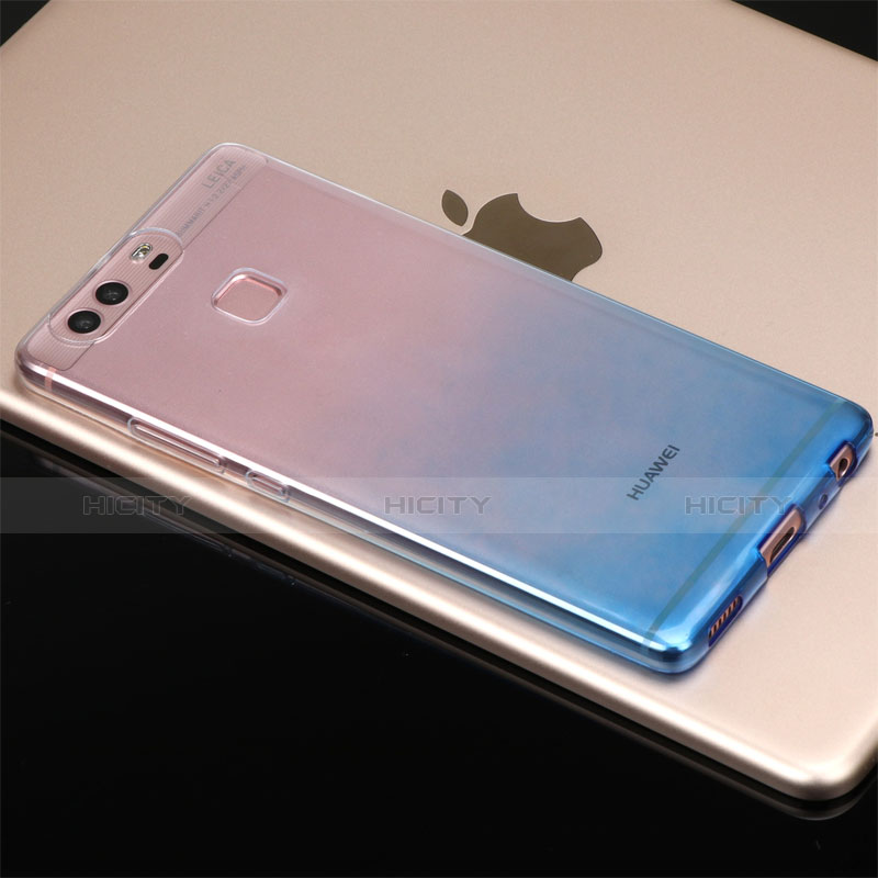 Coque Ultra Fine Transparente Souple Degrade G01 pour Huawei P9 Bleu Plus