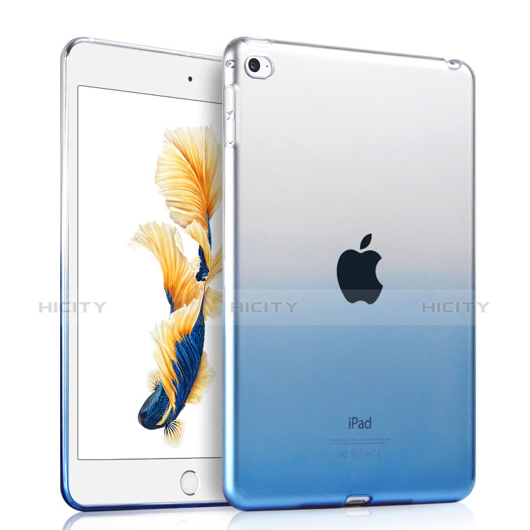 Coque Ultra Fine Transparente Souple Degrade pour Apple iPad Air 2 Bleu Plus