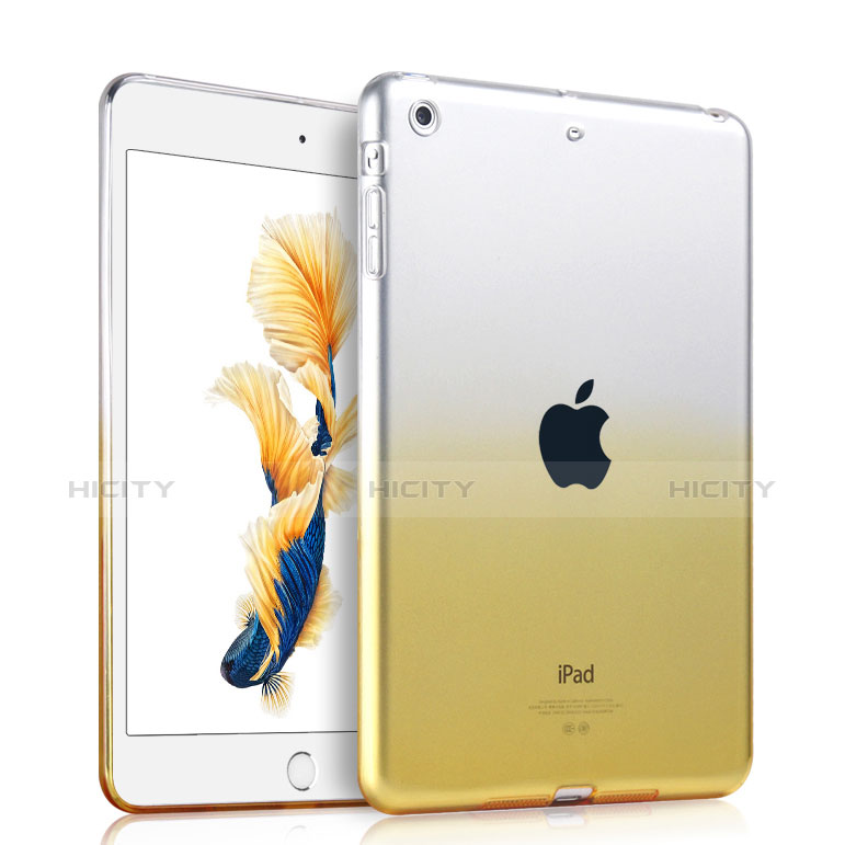 Coque Ultra Fine Transparente Souple Degrade pour Apple iPad Air Jaune Plus