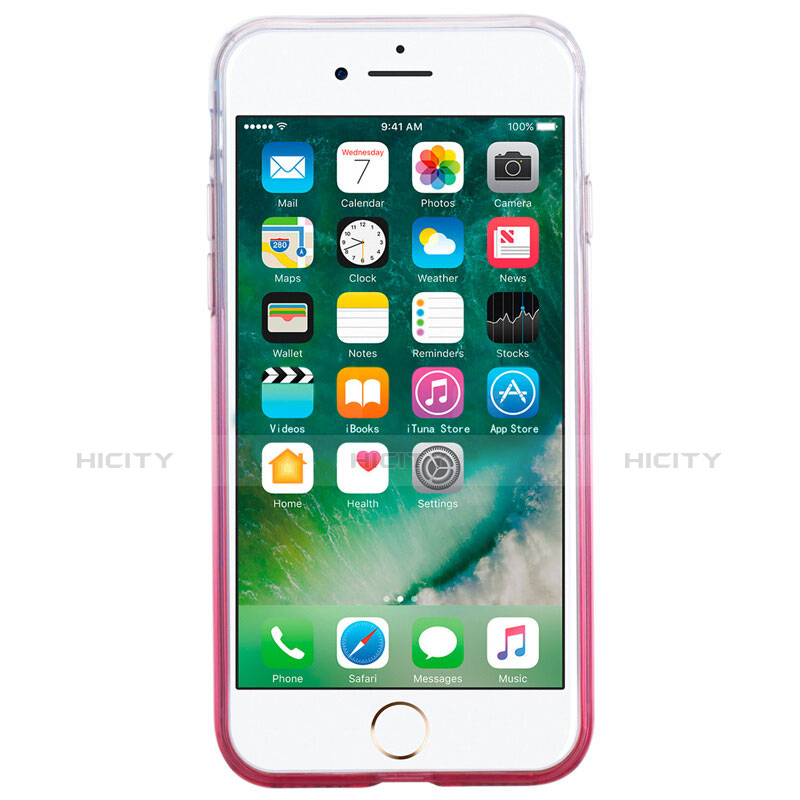 Coque Ultra Fine Transparente Souple Degrade pour Apple iPhone 7 Plus Rose Plus