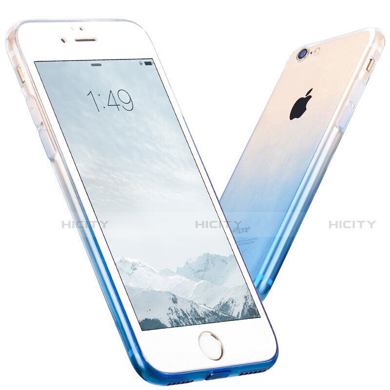 Coque Ultra Fine Transparente Souple Degrade pour Apple iPhone SE (2020) Bleu Plus