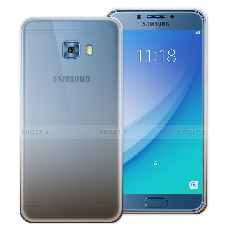 Coque Ultra Fine Transparente Souple Degrade pour Samsung Galaxy C7 Pro C7010 Gris Plus