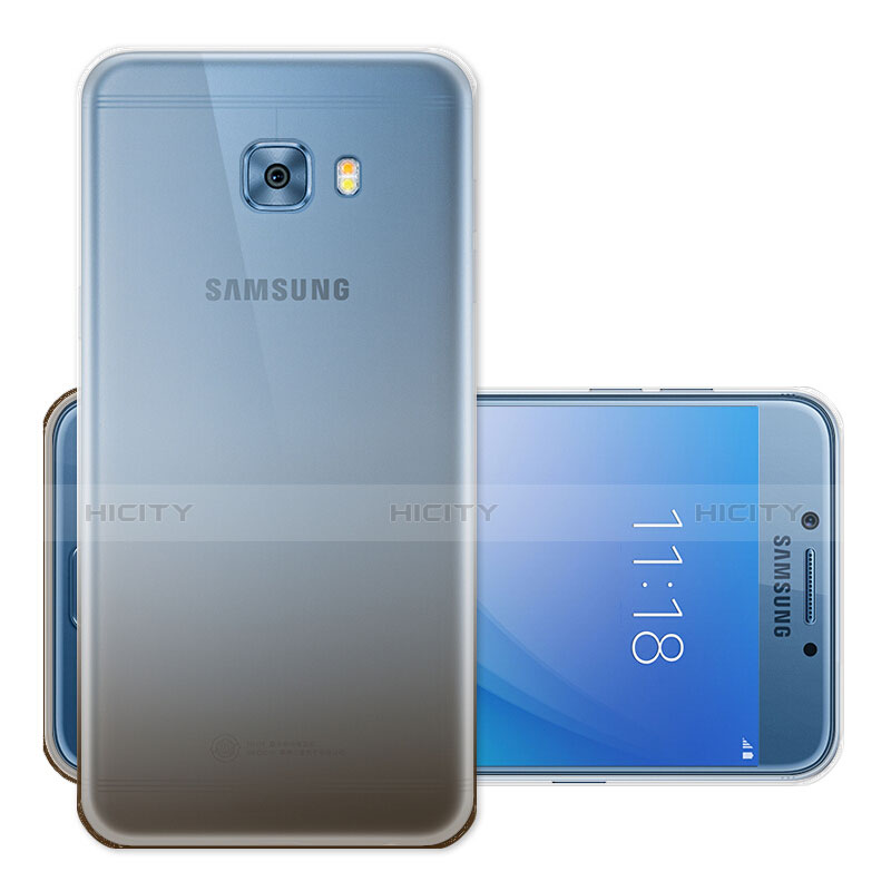 Coque Ultra Fine Transparente Souple Degrade pour Samsung Galaxy C7 Pro C7010 Gris Plus