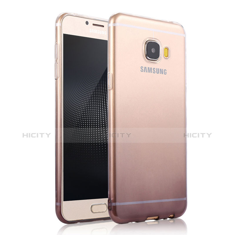 Coque Ultra Fine Transparente Souple Degrade pour Samsung Galaxy C7 SM-C7000 Gris Plus