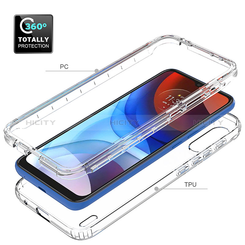 Coque Ultra Fine Transparente Souple Housse Etui 360 Degres Avant et Arriere Degrade JX1 pour Motorola Moto E7 Power Plus