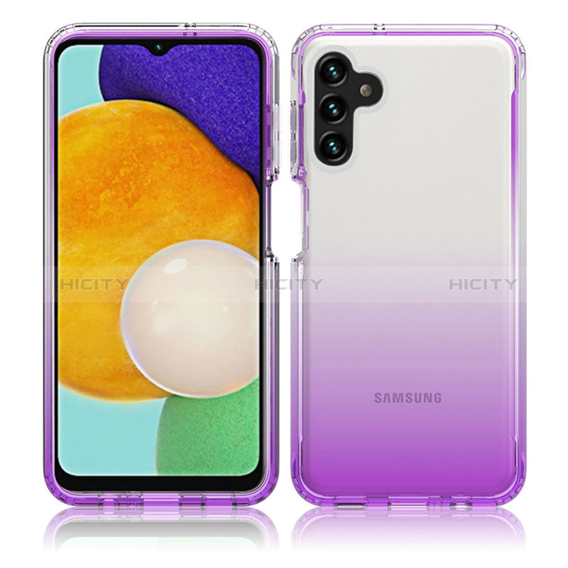 Coque Ultra Fine Transparente Souple Housse Etui 360 Degres Avant et Arriere Degrade JX1 pour Samsung Galaxy A04s Violet Plus