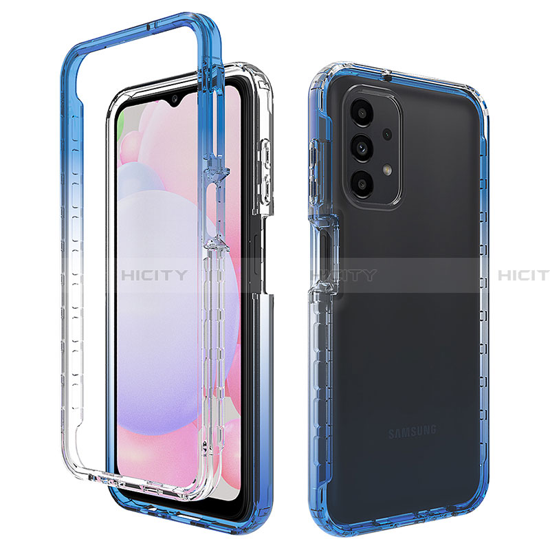 Coque Ultra Fine Transparente Souple Housse Etui 360 Degres Avant et Arriere Degrade JX1 pour Samsung Galaxy A13 4G Bleu Plus