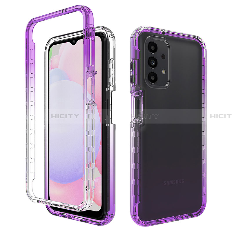 Coque Ultra Fine Transparente Souple Housse Etui 360 Degres Avant et Arriere Degrade JX1 pour Samsung Galaxy A13 4G Violet Plus