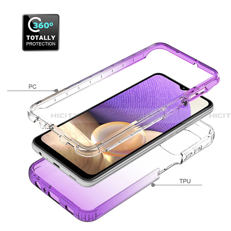 Coque Ultra Fine Transparente Souple Housse Etui 360 Degres Avant et Arriere Degrade JX1 pour Samsung Galaxy A32 4G Plus