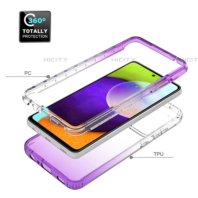 Coque Ultra Fine Transparente Souple Housse Etui 360 Degres Avant et Arriere Degrade JX1 pour Samsung Galaxy A52 4G Plus