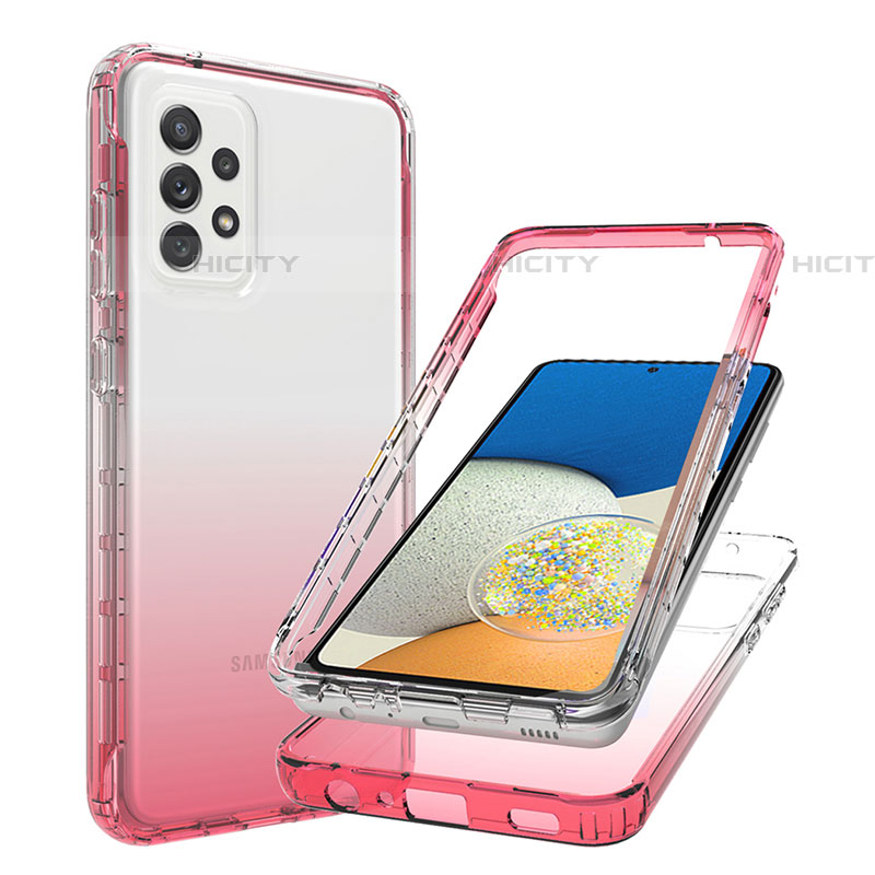 Coque Ultra Fine Transparente Souple Housse Etui 360 Degres Avant et Arriere Degrade JX1 pour Samsung Galaxy A73 5G Rouge Plus