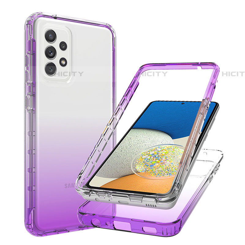 Coque Ultra Fine Transparente Souple Housse Etui 360 Degres Avant et Arriere Degrade JX1 pour Samsung Galaxy A73 5G Violet Plus