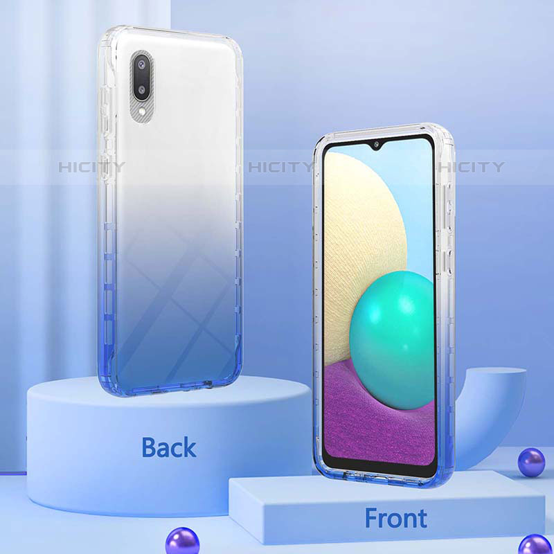 Coque Ultra Fine Transparente Souple Housse Etui 360 Degres Avant et Arriere Degrade JX1 pour Samsung Galaxy M02 Plus