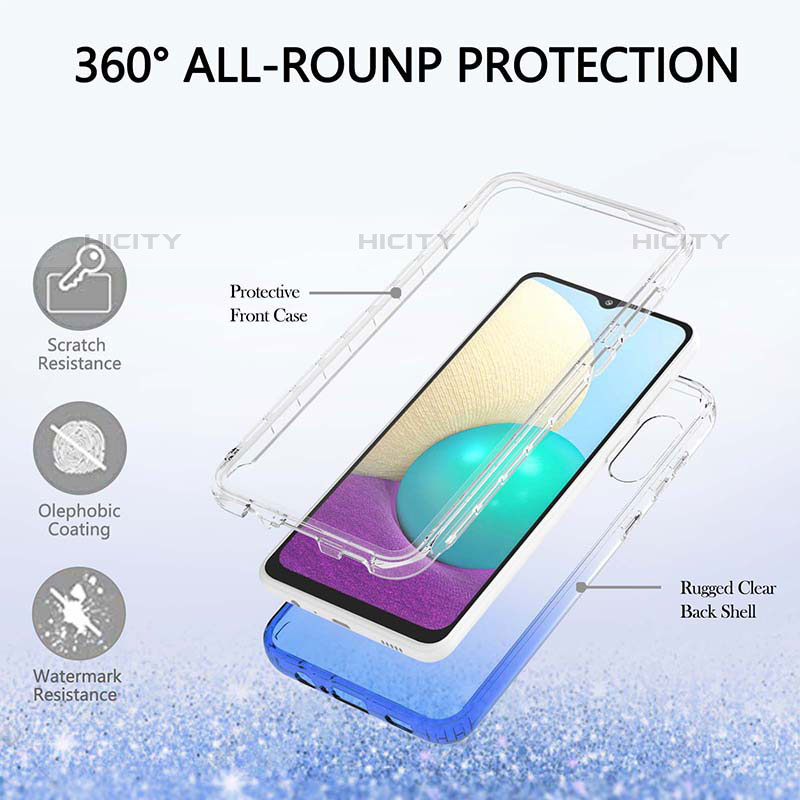 Coque Ultra Fine Transparente Souple Housse Etui 360 Degres Avant et Arriere Degrade JX1 pour Samsung Galaxy M02 Plus