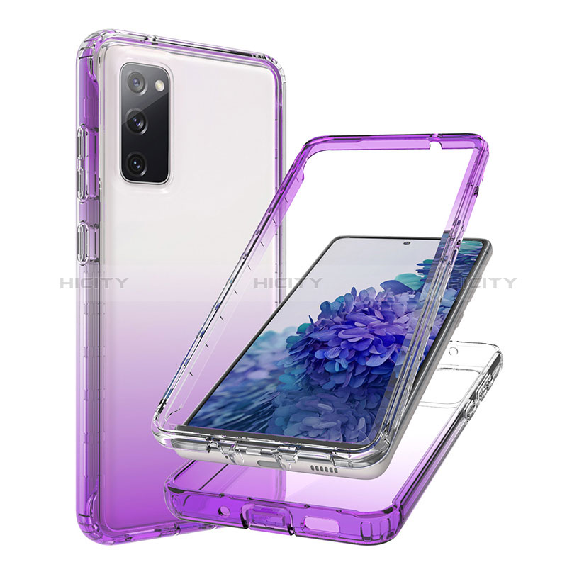 Coque Ultra Fine Transparente Souple Housse Etui 360 Degres Avant et Arriere Degrade JX1 pour Samsung Galaxy S20 FE (2022) 5G Violet Plus