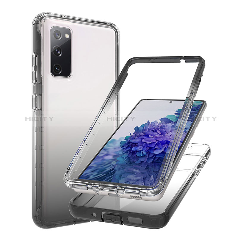 Coque Ultra Fine Transparente Souple Housse Etui 360 Degres Avant et Arriere Degrade JX1 pour Samsung Galaxy S20 FE 4G Noir Plus