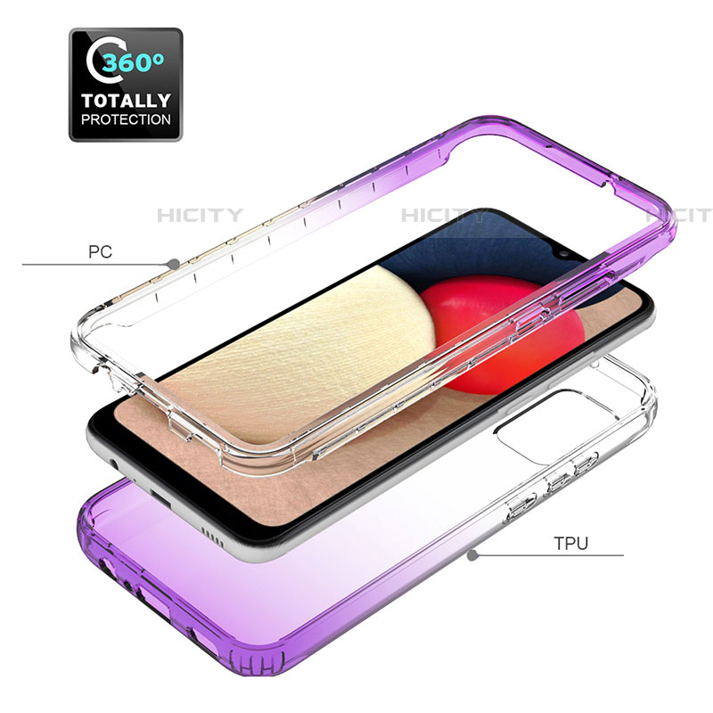 Coque Ultra Fine Transparente Souple Housse Etui 360 Degres Avant et Arriere Degrade JX4 pour Samsung Galaxy A03s Plus