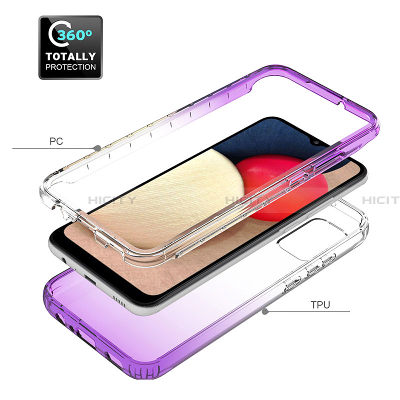 Coque Ultra Fine Transparente Souple Housse Etui 360 Degres Avant et Arriere Degrade JX4 pour Samsung Galaxy F02S SM-E025F Plus