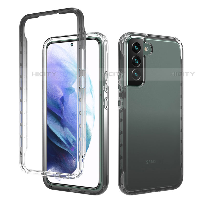 Coque Ultra Fine Transparente Souple Housse Etui 360 Degres Avant et Arriere Degrade M01 pour Samsung Galaxy S21 FE 5G Noir Plus