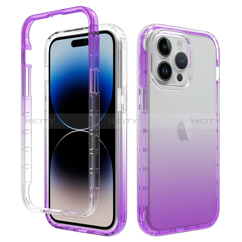 Coque Ultra Fine Transparente Souple Housse Etui 360 Degres Avant et Arriere Degrade pour Apple iPhone 13 Pro Max Plus