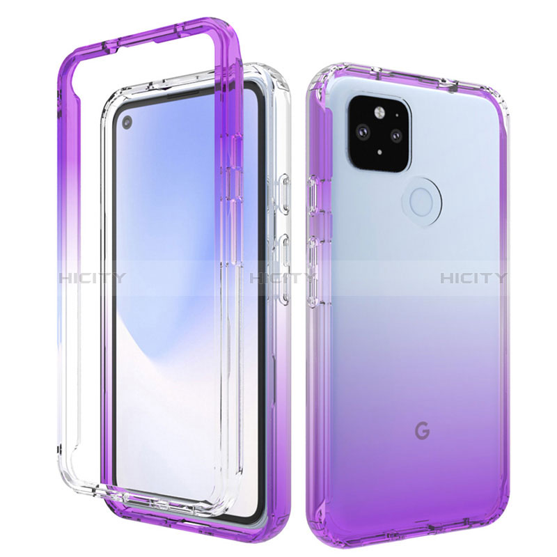 Coque Ultra Fine Transparente Souple Housse Etui 360 Degres Avant et Arriere Degrade pour Google Pixel 4a 5G Plus