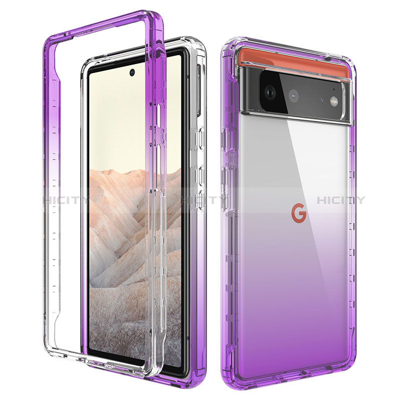 Coque Ultra Fine Transparente Souple Housse Etui 360 Degres Avant et Arriere Degrade pour Google Pixel 6 5G Plus