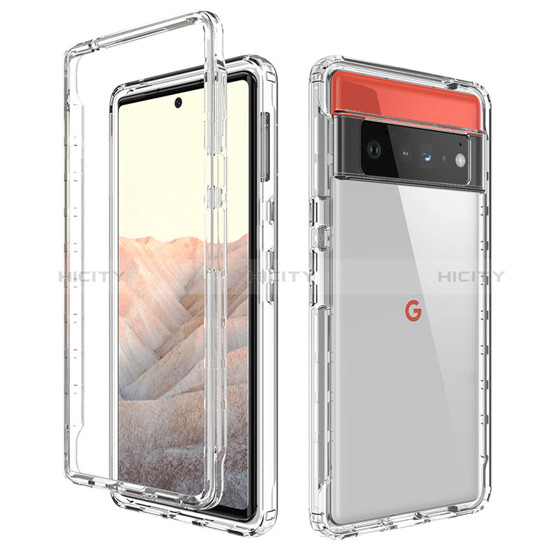 Coque Ultra Fine Transparente Souple Housse Etui 360 Degres Avant et Arriere Degrade pour Google Pixel 6 Pro 5G Clair Plus