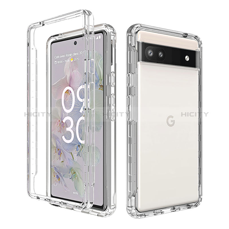 Coque Ultra Fine Transparente Souple Housse Etui 360 Degres Avant et Arriere Degrade pour Google Pixel 6a 5G Clair Plus