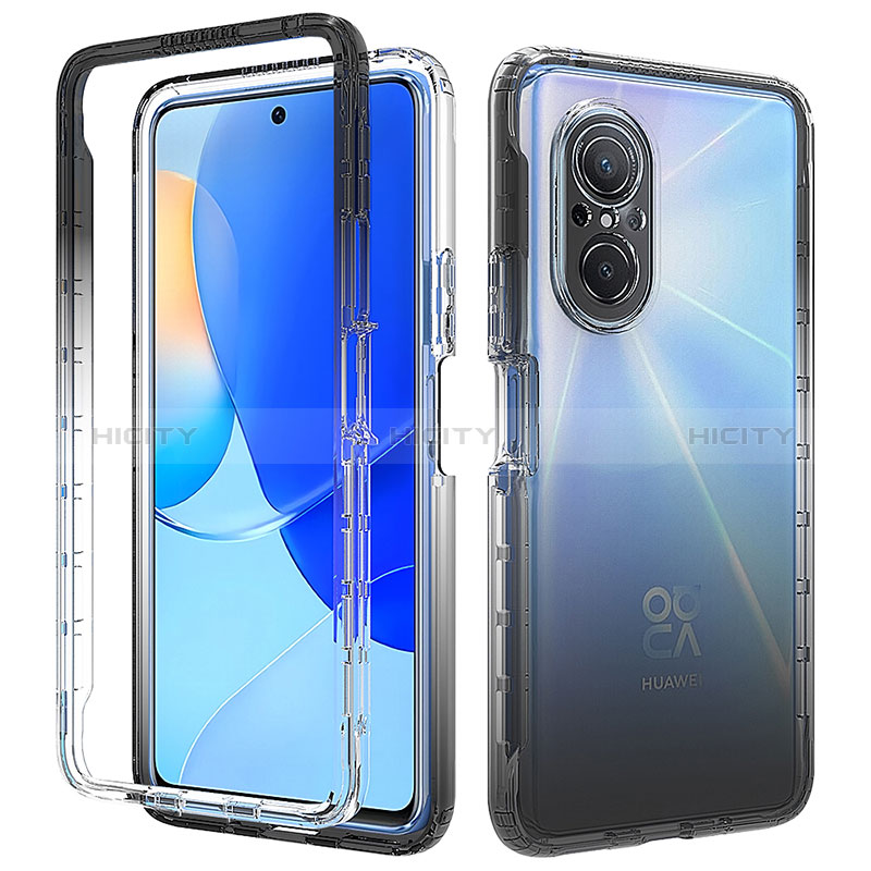 Coque Ultra Fine Transparente Souple Housse Etui 360 Degres Avant et Arriere Degrade pour Huawei Honor 50 SE 5G Gris Fonce Plus