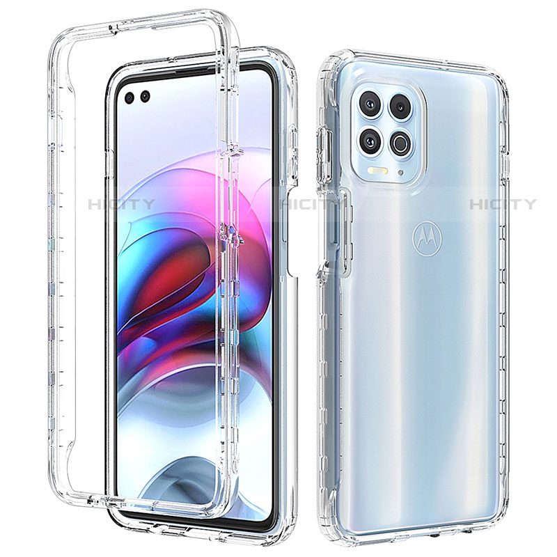 Coque Ultra Fine Transparente Souple Housse Etui 360 Degres Avant et Arriere Degrade pour Motorola Moto Edge S 5G Clair Plus