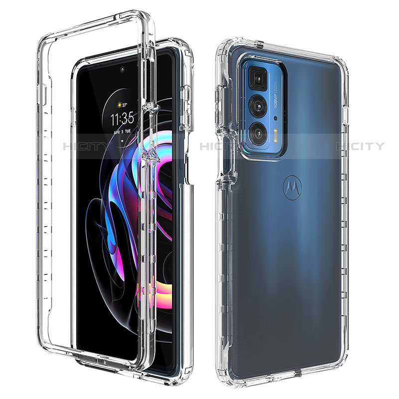 Coque Ultra Fine Transparente Souple Housse Etui 360 Degres Avant et Arriere Degrade pour Motorola Moto Edge S Pro 5G Clair Plus