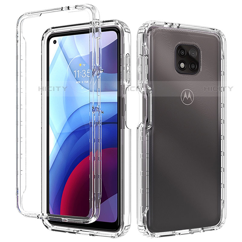 Coque Ultra Fine Transparente Souple Housse Etui 360 Degres Avant et Arriere Degrade pour Motorola Moto G Power (2021) Clair Plus