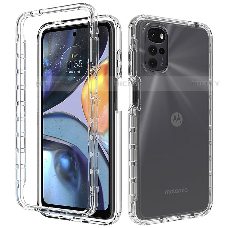 Coque Ultra Fine Transparente Souple Housse Etui 360 Degres Avant et Arriere Degrade pour Motorola Moto G22 Clair Plus