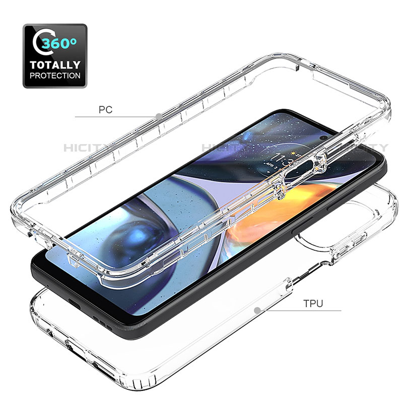 Coque Ultra Fine Transparente Souple Housse Etui 360 Degres Avant et Arriere Degrade pour Motorola Moto G22 Plus