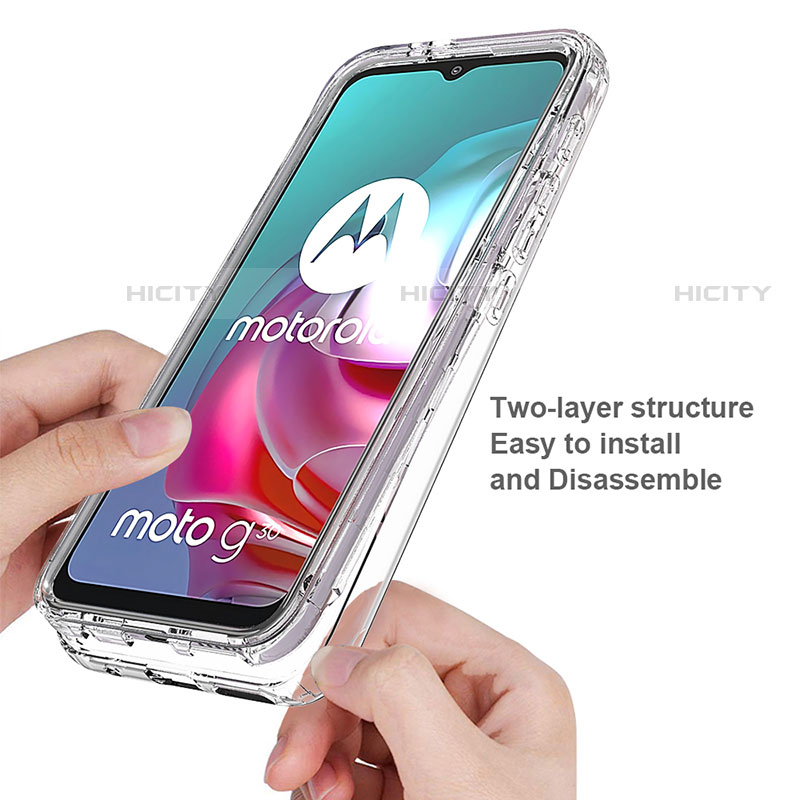 Coque Ultra Fine Transparente Souple Housse Etui 360 Degres Avant et Arriere Degrade pour Motorola Moto G30 Plus