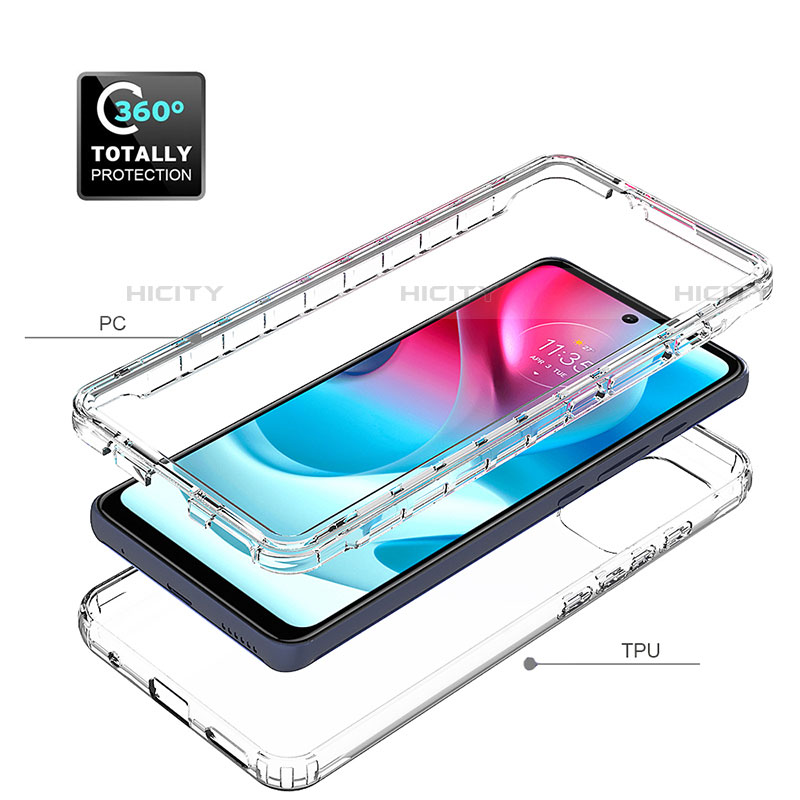 Coque Ultra Fine Transparente Souple Housse Etui 360 Degres Avant et Arriere Degrade pour Motorola Moto G60s Plus