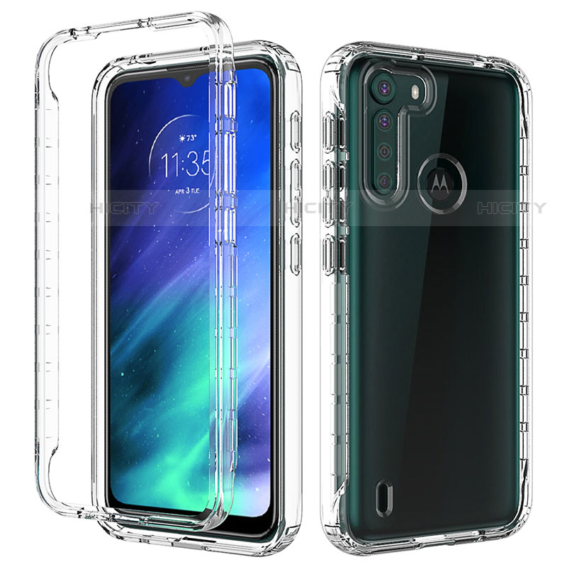 Coque Ultra Fine Transparente Souple Housse Etui 360 Degres Avant et Arriere Degrade pour Motorola Moto One Fusion Clair Plus