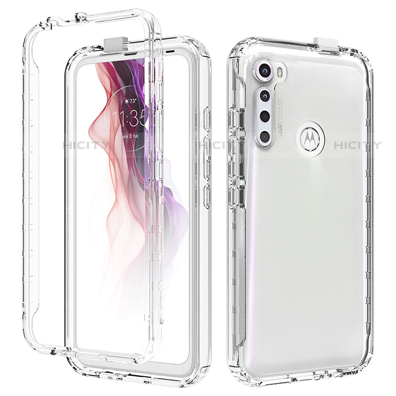 Coque Ultra Fine Transparente Souple Housse Etui 360 Degres Avant et Arriere Degrade pour Motorola Moto One Fusion Plus Clair Plus